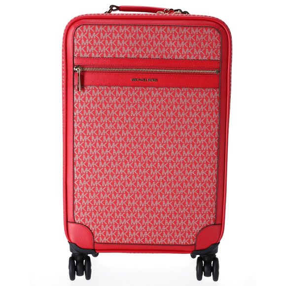 Michael Kors Jet Set Travel Trolley Carry-on Suitcase MK Signature Bright Red - Picture 1 of 8
